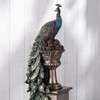 Veronese Design 13 5/8 Inch Peacock Perching On Column Vase