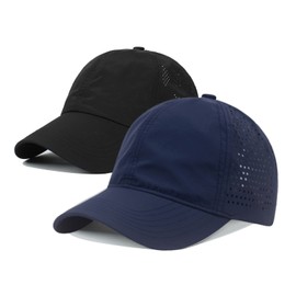 Sombrero de cola de caballo cruzado lavado de malla desgastada para mujer, gorra de béisbol para papá, sombrero de cola de caballo para mujer, Sgm-navy, M/talla única