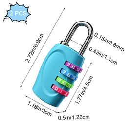 TAORANJU 4 Digit Padlocks Re-settable Combo Locks Combination Locks for School Gym Locker Shed Cabinet Tool Box, Pack of 2
