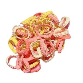 Hot&Sattion 50 Pcs Baby Hair Ties, Cotton Toddler Hair Ties for Girls and Kids, Multicolor Small Seamless Hair Bands Elastic Ponytail Holders (Orange)