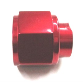Performance Plumbing Components 04 AN Female Flare Cap Show Polished  Red Anodized Aluminum 1 per pkg