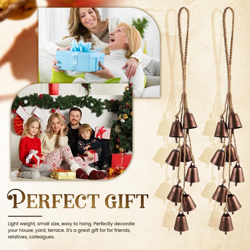 2 Pack Witch Bells for Door Knob Protection Outdoor Bells