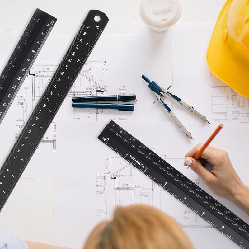 Architectural&Engineering Triangular Scale Ruler, 12 Inch Architectural Scale Ruler Set,