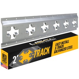 US Cargo Control X Track Rail, 2 FT Galvanized X-Track Rail for Trailers, Pickup Trucks, Garages, and Sheds - Use with E-Track Straps for Vertical and Horizontal Alignment
