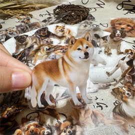 50 Cute Dog Stickers for Scrapbooking, Self-Adhesive Scrapbooking Stickers Supplies Journal Stuffers for Adult Card Making Letters DIY (Dog)