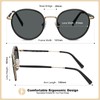 Carfia Polarised Ladies Sunglasses, UV400 Retro Round Glasses, for Leisure,