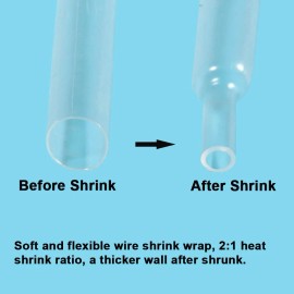 MILAPEAK 625pcs Clear Heat Shrink Tubing Kit, Heat Shrink Tubes Wire Wrap, Ratio 2:1 E...