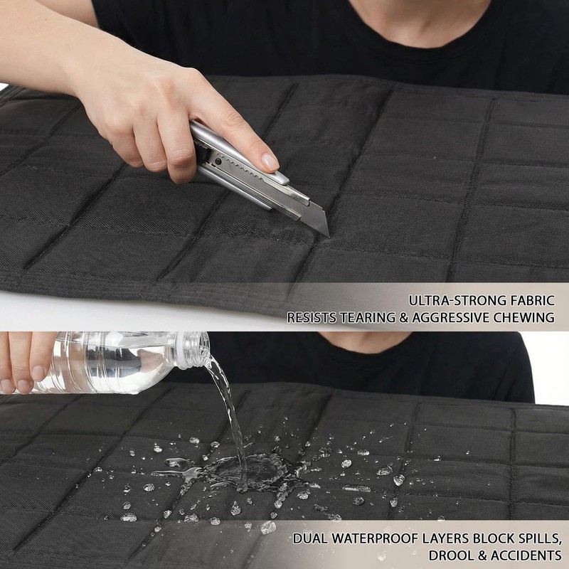 Chew Proof Dog Crate Pad, Waterproof, Tear-Resistant, Reinforced Stitching