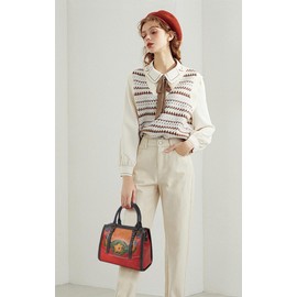 VRHUIS Crossbody Bag for Women Leather Shoulder Bag Tote Bag Medium Satchel Embossing Floral Pattern Handbag and Purse (Red)