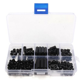 Ren He カセット180個 ブラック M3ねじ ナット六角スペーサー ナイロンねじ キット