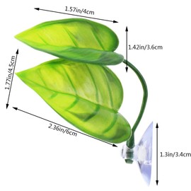 Lystaii 4pcs Betta Fish Leaf Pad with Suction Cup, Betta Bed Leaf Hammock Double Leaf Design Lightweight and Realistic Resting Spot Breeding Decoration Comfortable Laying Hiding Habitat