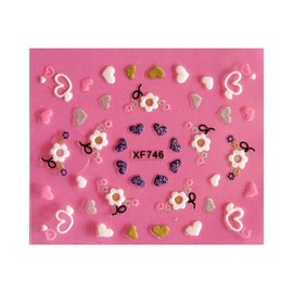 Generic Heart Rose Love Stars Valentine's Day Rhinestone Art Nail Sticker 746 Nail Wraps Art Stickers Manicure Supplies for Women for Home Nails Full Long Lasting Easy Apply and Remove