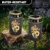 NETILGEN Cross-Sunflower Solar Lights Outdoor Garden Stake Lights Waterproof Cemetery