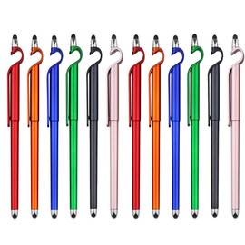 Stylus Pen, SITAKE 12 Pcs Multifunctional 3 in 1 Phone Holder + Capacitive Stylus + Ballpoint Pens, Mobile Phone Stand Stylus Pens for All Touch Screen Device, Phones, Tablet and Computer (Style 2)