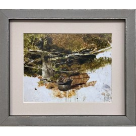 Andrew Wyeth "Steel Helmet '76" CUSTOM FRAMED Art Americana Rural Farm USA