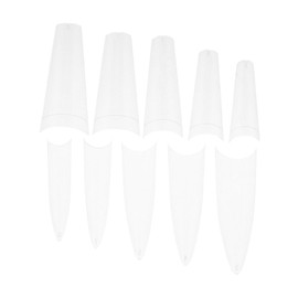 FOMIYES 2 Boxes Nail Set False Artificial Manicure Extension Covers Half Cover Artificial Nails False Fingernails Fake Nails Tips Extension Fake Nail Molds Plastic Transparent