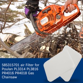Huztl 585315701 air filter for Poulan PL3314 PL3816 PR4016 PR4018 Gas Chainsaw - 2 Pack