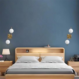 LZPZRUI Modern Globe Wall Sconce 2 Light Bedroom Wall lamp Gold Wall Light Fixture for Living Room Kitchen Corridor Bathroom vanities Mirror