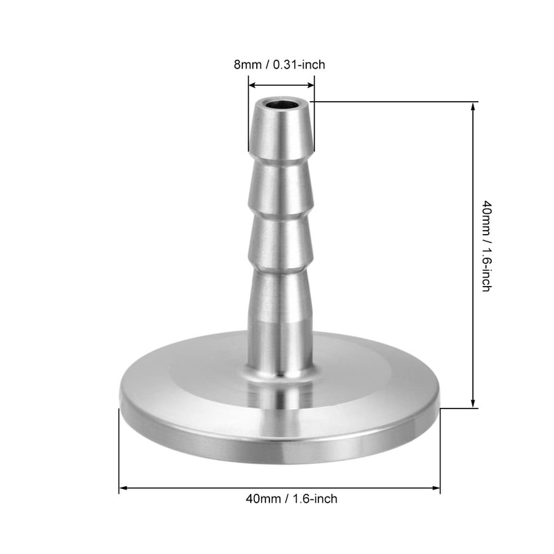 sourcing map 304 Stainless Steel KF25 Flange to 8 mm
