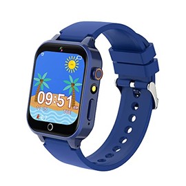 ST-CARE Kids Smart Watch with Camera, Video, Music Player, Alarm Clock, Stopwatch, Calendar, Pedometer, 1.54'' HD Touchscreen, Shockproof, IP68 Waterproof for Girls Boys 6-12 Years Old (Blue)