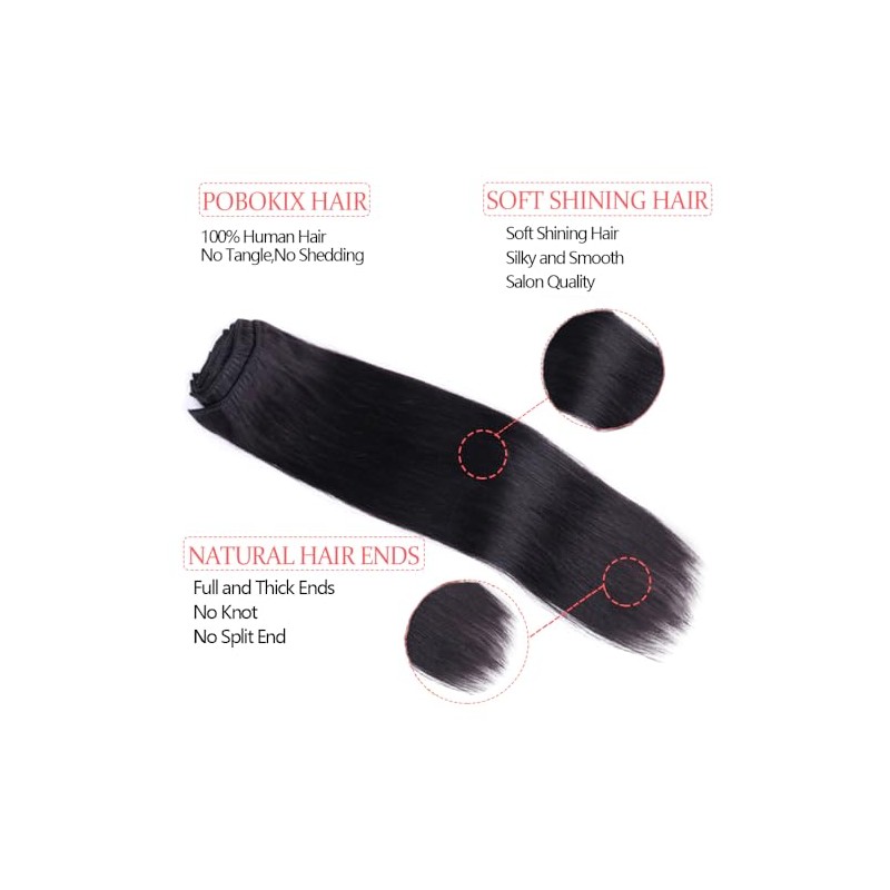 Pobokix Extensiones De Cabello Con Clip De 26 Pulgadas, Cabello