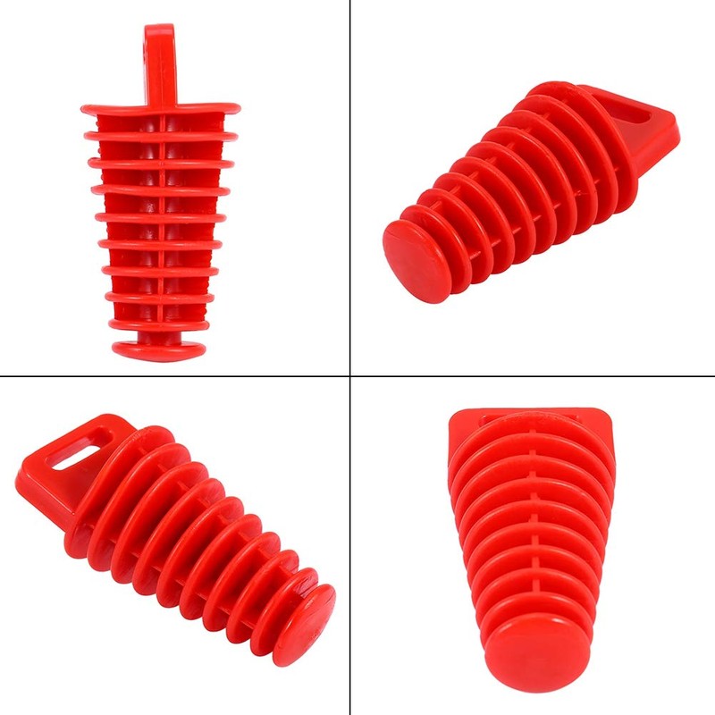 Exhaust Plug Qiilu Wash Plug Rubber Motorcycle Silencer Plug Red