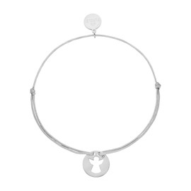Purelei® Angel Bracelet (Gold, Silver), Guardian Angel Bracelet for Women and Children, Lucky Charm Bracelet Made of Nylon with Stainless Steel Pendant, Length Individually Adjustable, Stainless Steel