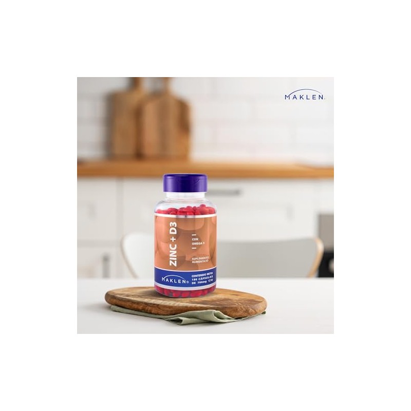 ZINC - Maklen Zinc con Vitamina D3 y Omega 3
