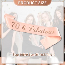 JEKUGOT 70th Birthday Sash 70th Birthday Decorations for Women Birthday Sash for Women 70th Sash for Birthday Party