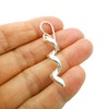 Solid 925 Sterling Silver Twisted Stick Drop Earrings
