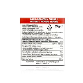 Hoch Round Baking Wafer Paper 70 mm 53 g per Pack of 3 Vegan Wafer Paper for Baking Macaroons & Gingerbread