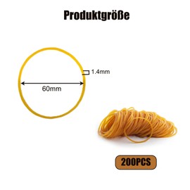200 Stücke Durchmesser 60mm Gummibänder, Haushaltsgummis, Wiederverwendbar Rubber Band Frei Dehnen Kompakt und Tragbar, Geeignet Für Den Heim- Büro- und Außenbereich