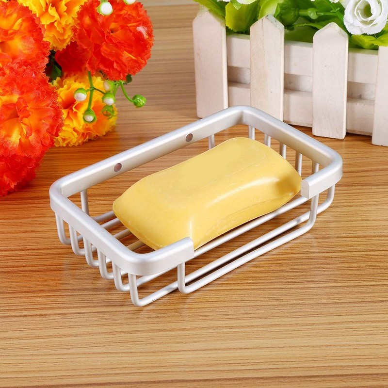 Yosoo Wall Mounted Soap Dish Storage Basket Soap Dish Aluminium