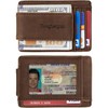 Genuine Leather Magnetic Front Pocket Money Clip Wallet RFID Blocking