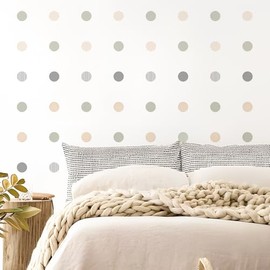 Calcomanía de pared con lunares bohemios para bebé, decoración de pared para niños, dormitorio de niños pequeños, calcomanías circulares extraíbles, decoración de pared para guardería, sala