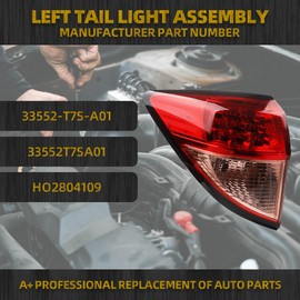 Dasbecan Driver Left Side Tail Light Assembly Compatible With 2016 2017 2018 Honda HRV LED Outer Rear Lamp Replaces # 33552T7SA01 HO2804109