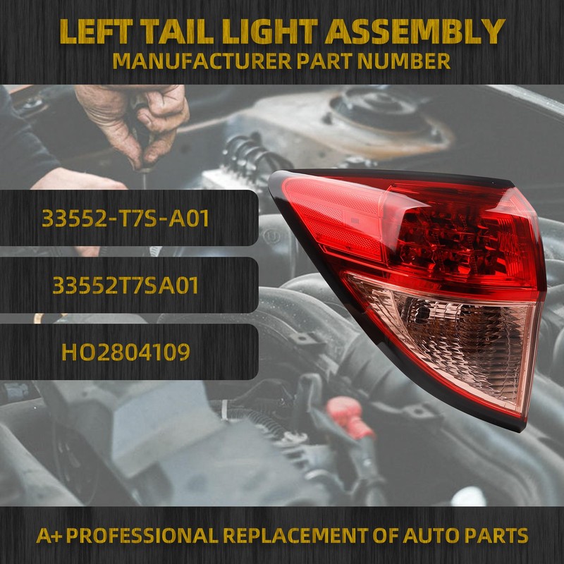 Dasbecan Driver Left Side Tail Light Assembly Compatible With 2016