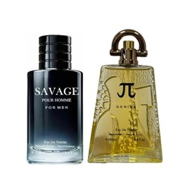 Savage Cologne for Men + PI by Genius Cologne for Men Eau De Toilette Spray, 3.4 Fl Oz each (Pack of 2)