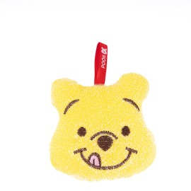 Winnie-Bear-Pooh Sponge with Holder - Non-Scratch Shiny Dish Sponges, Multi-Purpose & Durable, Scrub Sponge for Cleaning Dishes, & Hard Stains | Size: 11 cm x 11 cm - 2 Packs