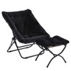 Givjoy Comfy Folded Chair with Ottoman, Oversized Folding Faux Fur