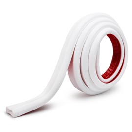Rubber Bond TV Cord Hider Cable Protector - Strong Self Adhesive Wall Cord Cover Cable Hider - Low Profile Cable Management Wall Cord Concealer Cable Raceway (White, 10 Feet)
