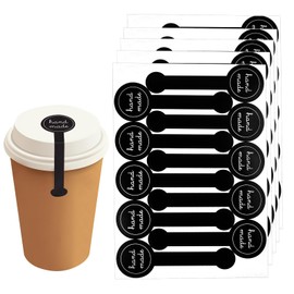 HFZRZFH 300 Pcs Self-Adhesive Handmade Baking Labels Food Stickers - Black Long Tamper Proof Stickers for Bakery Packaging Envelope Seal Retail Package Sealing Tamper Evident