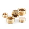 KtbeYTi Hexagonal Brass Blanking Plugs, 1/2 Inch Male Thread Plugs,