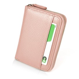 LASIEM Women's Mini Wallet, Card Case, Small Wallet, Anti-Skimming, "Bills Can Be Encased Without Folding", Genuine Leather, Billfold, Large Capacity, Compact, Coin Purse, Mini Wallet, Coin Case,