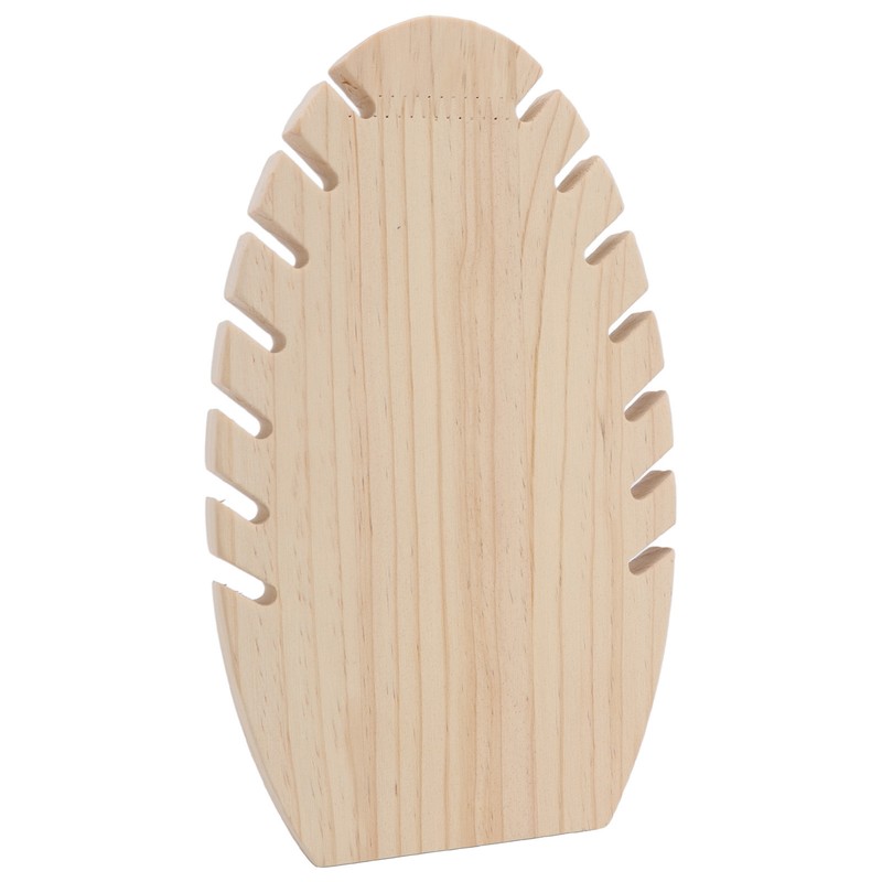 Jewelry Display Stand Freestanding Wooden Hand Made Flame Leaf Shape