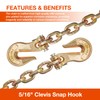 TKK G80 Transport Binder Chain, 5/16''x16' Tow Chain with Grab