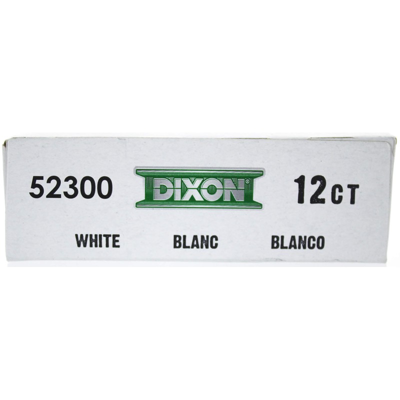 Dixon 52300 Lumber Crayons, 4 1/2 x 1/2, White, Dozen