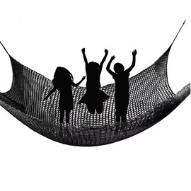 LGLFDJ Double Layer Safety Netting, Kids Climbing Game Protection Net for Backyard Playground, Suspension Bridge Fence Net, Children's Bedroom Patio Hammock Net(Size:3.3x9.8FT(1x3M),Color:Black)