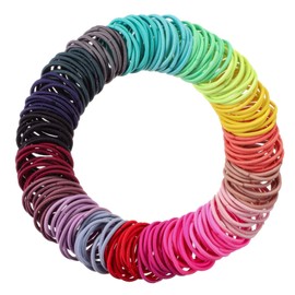 TecUnite 200 Cintas para Pelo Multicolores para Niñas Cinta para Pelo No Crease Elásticos a Granel Sujeta Coletas 2 mm de Grosor 2.5 cm de Diámetro
