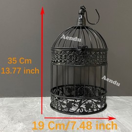 Aendu Iron Bird Cage for Wedding Decor and Flower Cage Decor Perfect Props for Hanging Flower Frames Indoor and Outdoor Decoration at Wedding Parties (Gold)